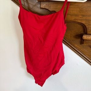 Red Andie Jetties One Piece Swimsuit Adjustable Crossover Strap - Small